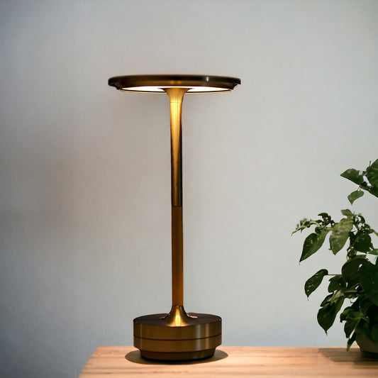 Wireless Modern Aura Table Lamp – Touch Control Scandinavian Design Gold NALANI