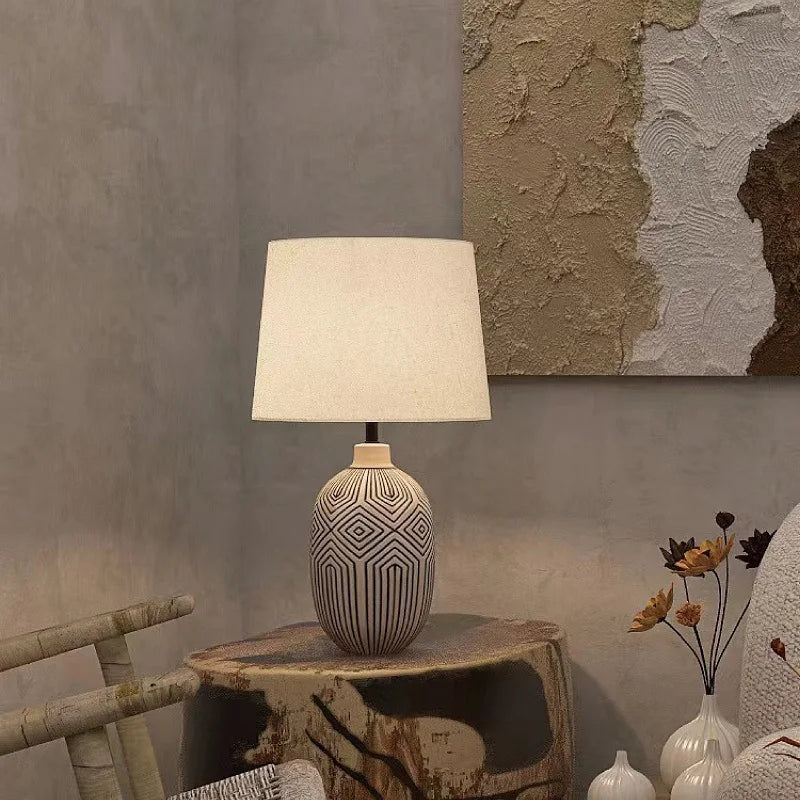 Navetti | Antique Ceramic Table Lamp for Elegant Home Lighting NALANI