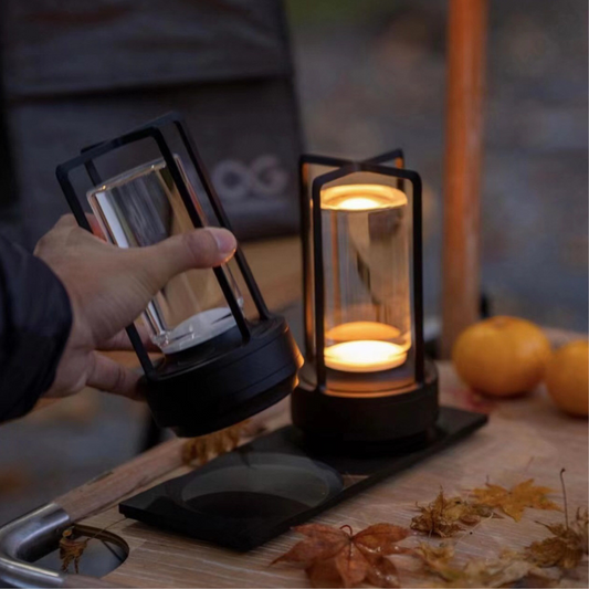 Navetti | Crystal Lantern - Wireless Crystal Lantern with 3 Light Modes Black NALANI