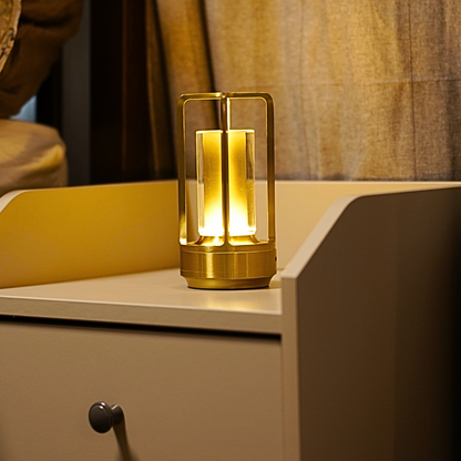 Navetti | Crystal Lantern - Wireless Crystal Lantern with 3 Light Modes Gold NaLani