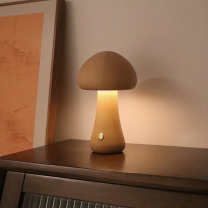 Navetti | Wooden Mushroom LED Night Light with Touch Switch NaLani