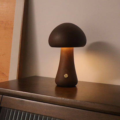 Navetti | Wooden Mushroom LED Night Light with Touch Switch NaLani