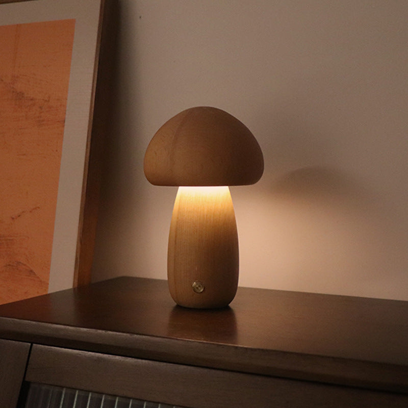 Navetti | Wooden Mushroom LED Night Light with Touch Switch for Kids NALANI