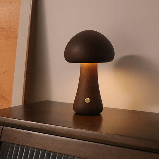 Navetti | Wooden Mushroom LED Night Light with Touch Switch for Kids Navetti | A Walnut NALANI