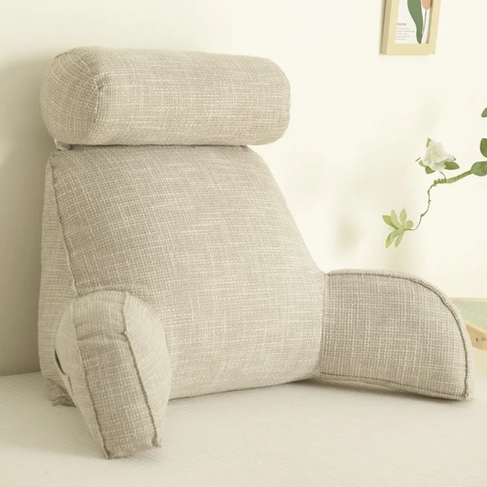 Ergonomic Lumbar Cushion Adjustable Headrest Armrests Cream NALANI