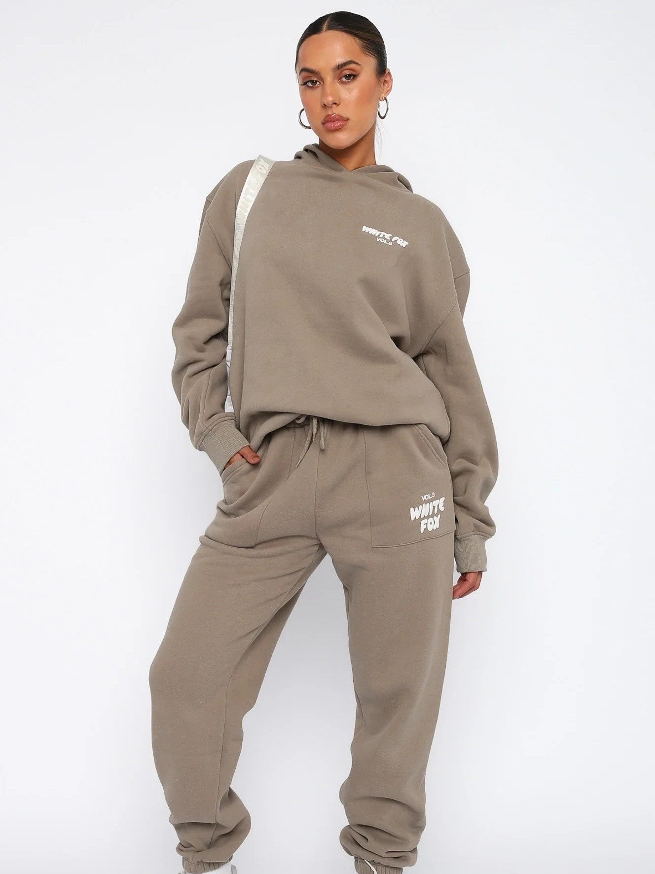 Dames Trainingspak Witte Vos Katoenmix Loose Fit Comfortabel