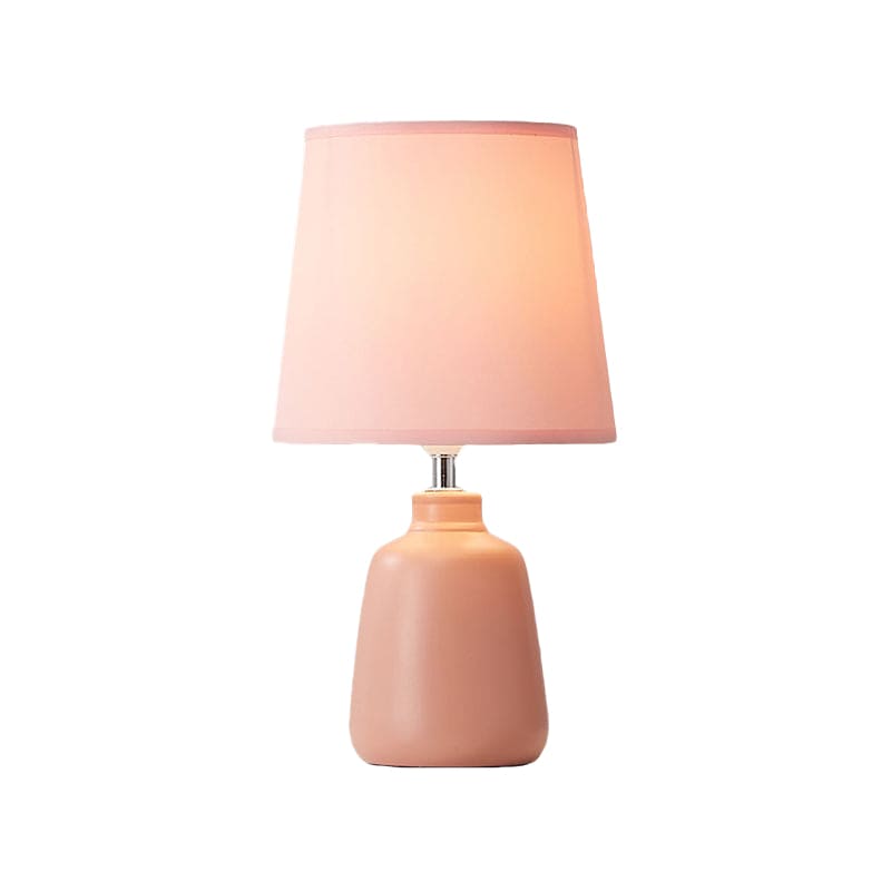 Nordic Woven Bedside Lamp with Ceramic Base for Elegant Lighting NALANI