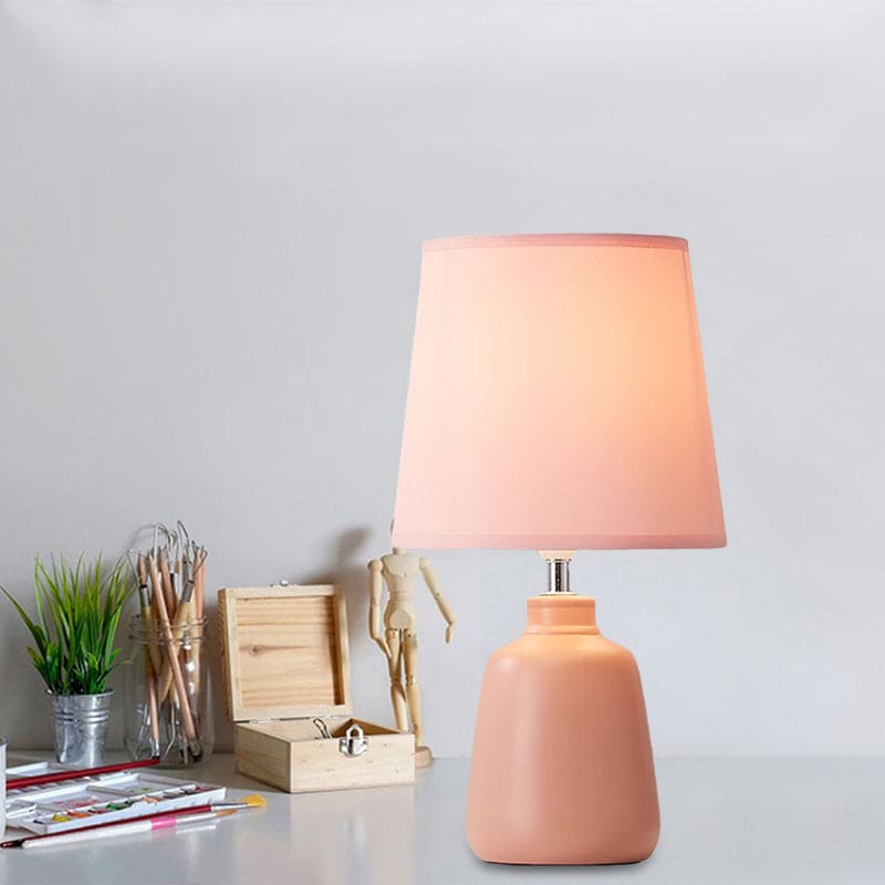 Nordic Woven Bedside Lamp with Ceramic Base for Elegant Lighting NALANI