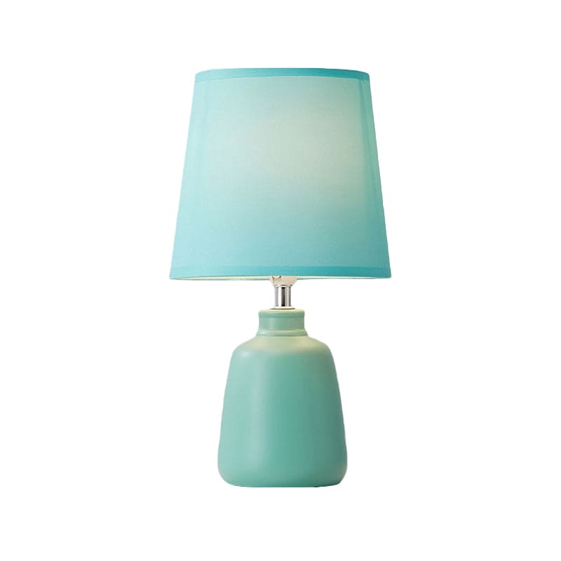 Nordic Woven Bedside Lamp with Ceramic Base for Elegant Lighting NALANI