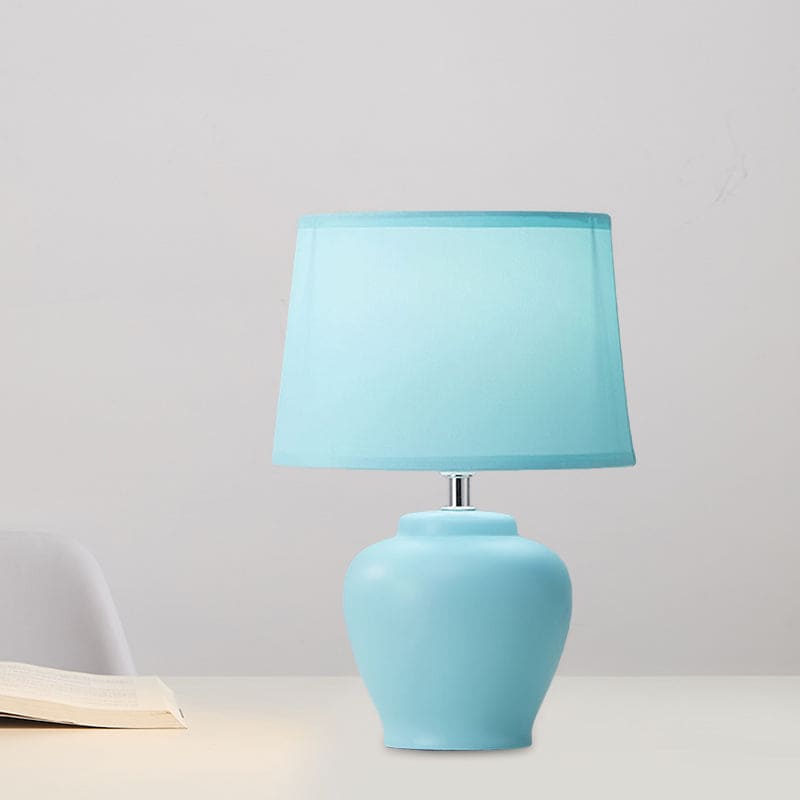 Nordic Woven Bedside Lamp with Ceramic Base for Elegant Lighting NALANI