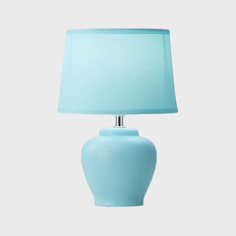 Nordic Woven Bedside Lamp with Ceramic Base for Elegant Lighting NALANI