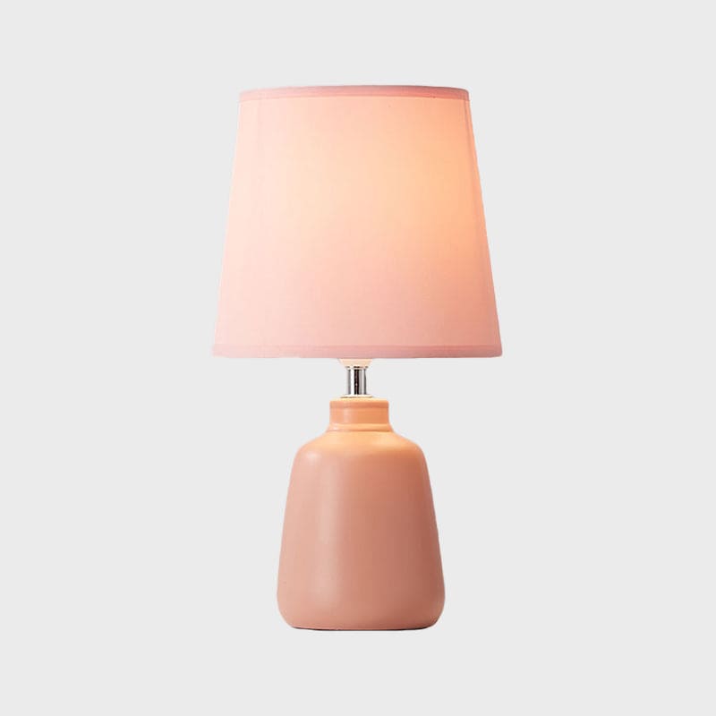 Nordic Woven Bedside Lamp with Ceramic Base for Elegant Lighting NALANI