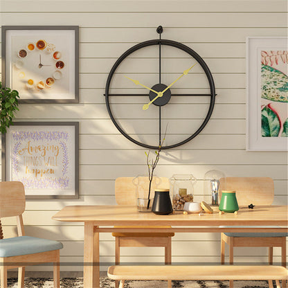 Nuvoro | Black Minimalist Metal Wall Clock Large – Silent & Striking Design NaLani