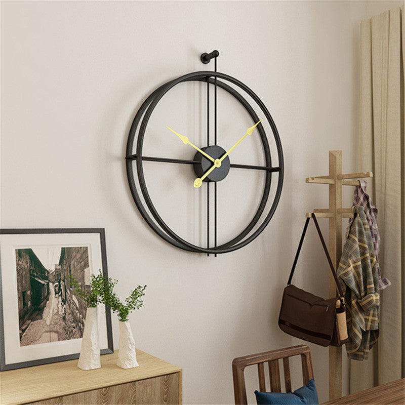 Nuvoro | Black Minimalist Metal Wall Clock Large – Silent & Striking Design NaLani