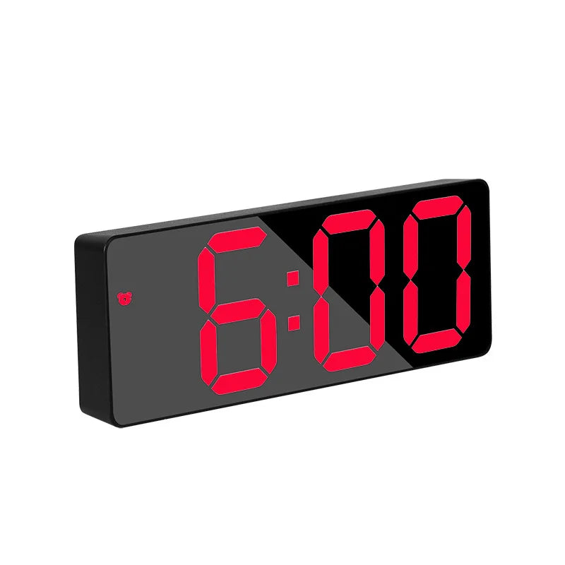 Nuvuro | Electronic Mirror Alarm Clock with Alarm Function Black and red NALANI