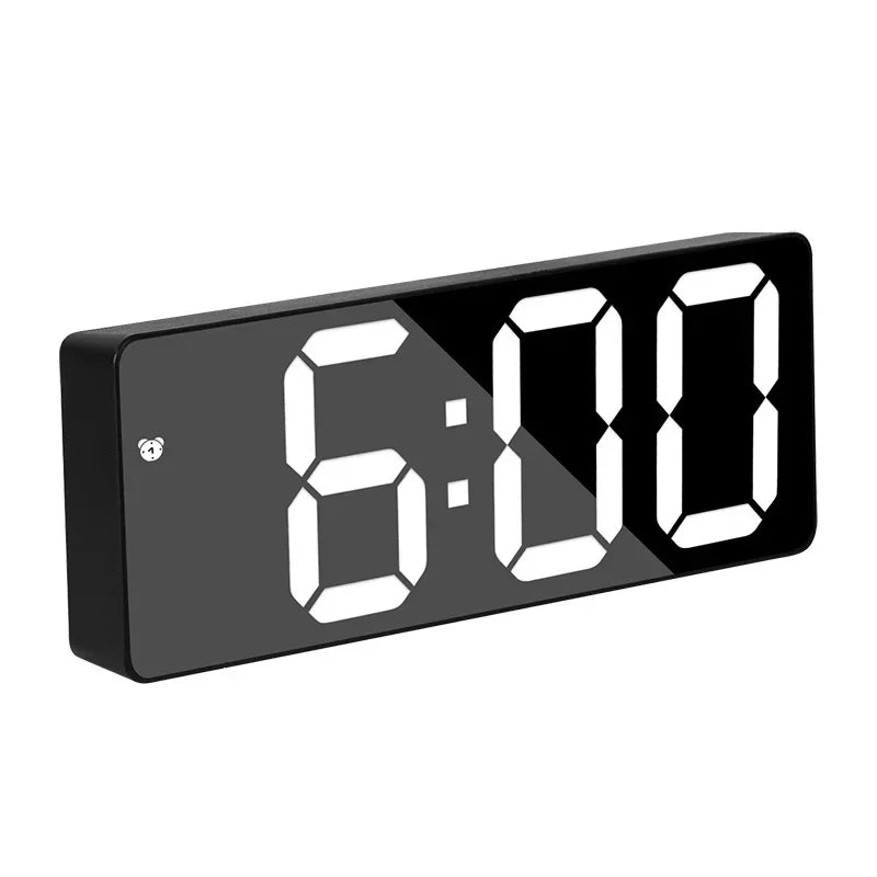 Nuvuro | Electronic Mirror Alarm Clock with Alarm Function Black and white NALANI