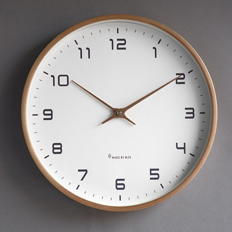 Nuvuro | Wooden Wall Clock Scandinavian Simplicity in Brown and Cream Brown NALANI