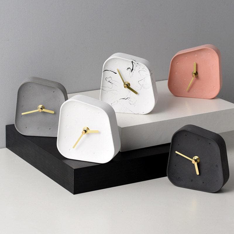 Orlano Cement Desk Clock - Modern Retro Concrete Timepiece NALANI