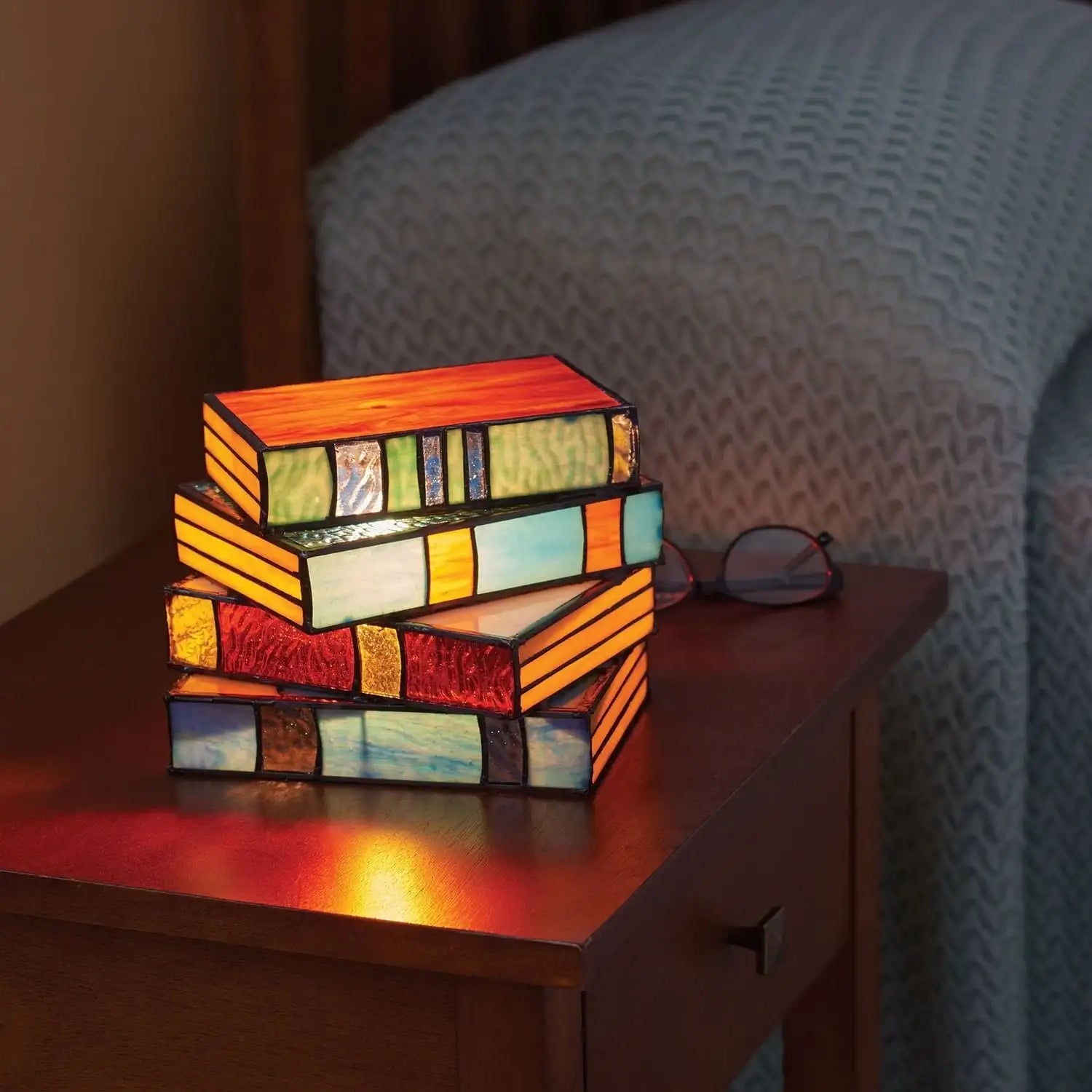 Orvani | Stained Glass Book Lamp with Artistic Design Veelkleurig NALANI