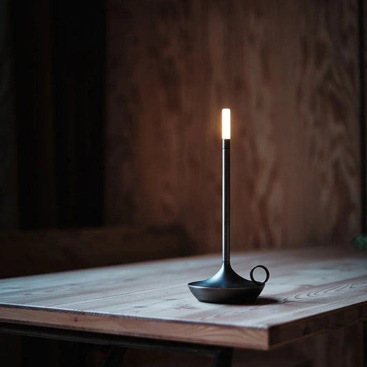 Nordic Candlestick Light - Dimmable Rechargeable Home Decor Lamp Black NALANI