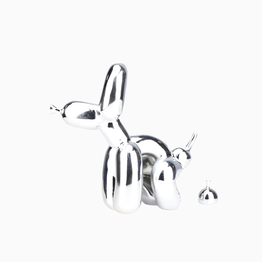 Crayvora | Balloon Dog Doing Business Sculpture - Unique Home Office Decor NaLani