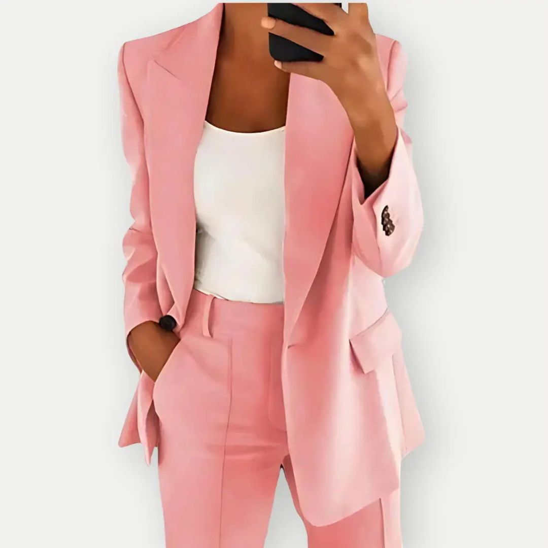Women Blazer And Pants Suit Set For Work Office Two Piece