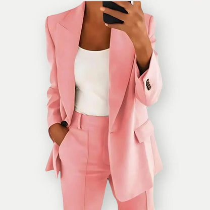Women Blazer And Pants Suit Set For Work Office Two Piece