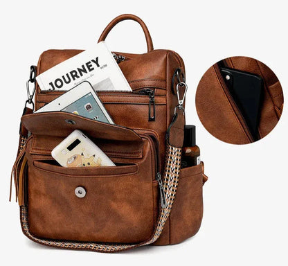 Vegan Leather Womens Backpack With Gift Bag Padded Straps NALANI
