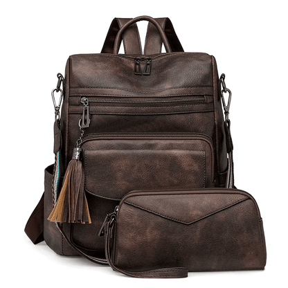 Vegan Leather Womens Backpack With Gift Bag Padded Straps NALANI
