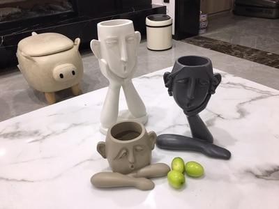Minimalist Ceramic Abstract Head Vase for Unique Home Decor NaLani
