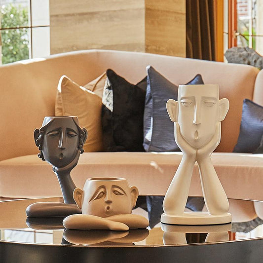 Minimalist Ceramic Abstract Head Vase for Unique Home Decor NaLani
