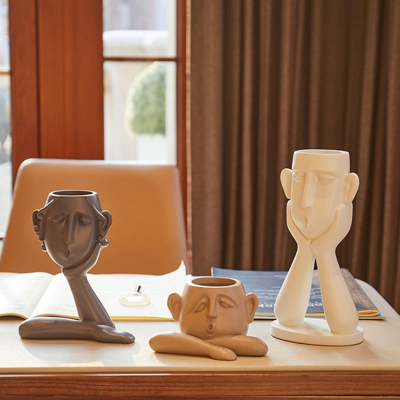 Minimalist Ceramic Abstract Head Vase for Unique Home Decor NaLani