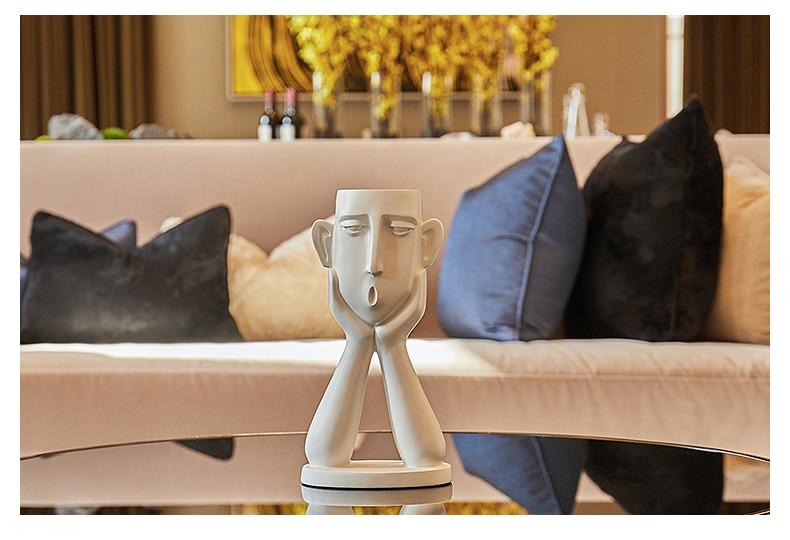 Minimalist Ceramic Abstract Head Vase for Unique Home Decor NaLani