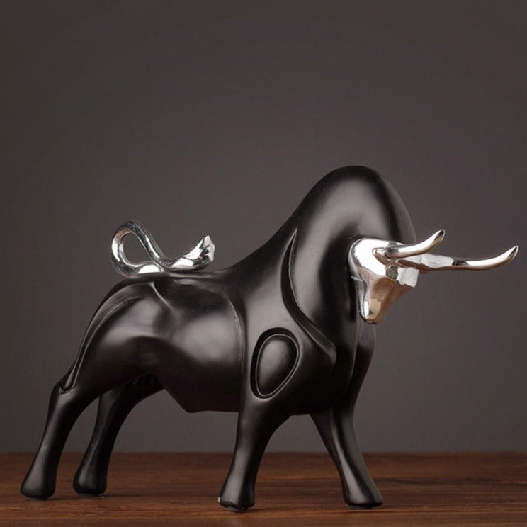 Modern Red and Black Bull Sculptures for Strength and Elegance Black Ox NaLani