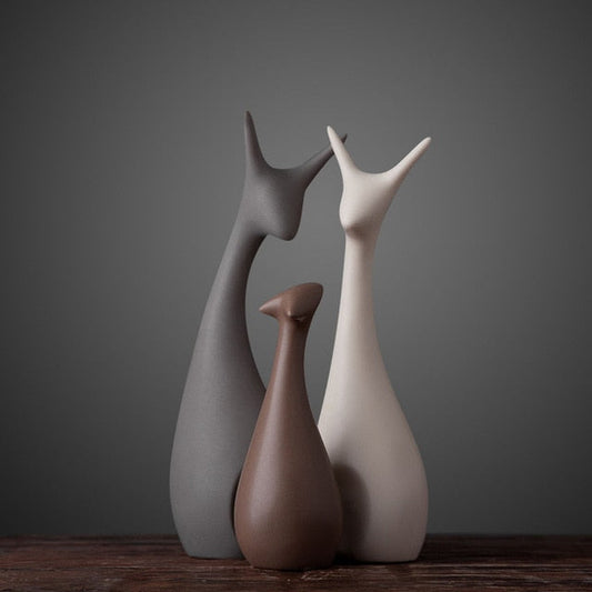 Elegant Ceramic Deer Family Figurines for Home Decor Default Title NaLani