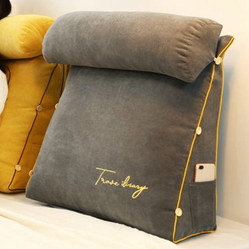 Triangular Reading Backrest Pillow For Bed And Sofa Support NALANI