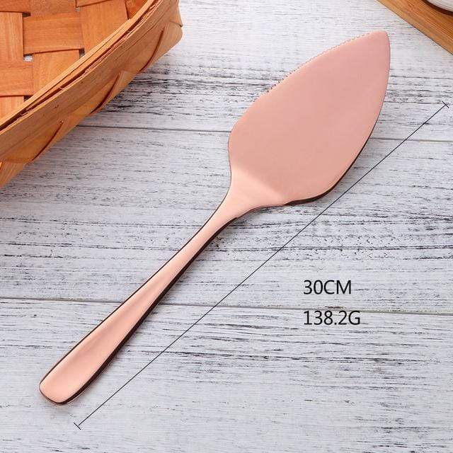 Colorfully Plated Cake Knife for Elegant Desserts Now Rose Gold NALANI