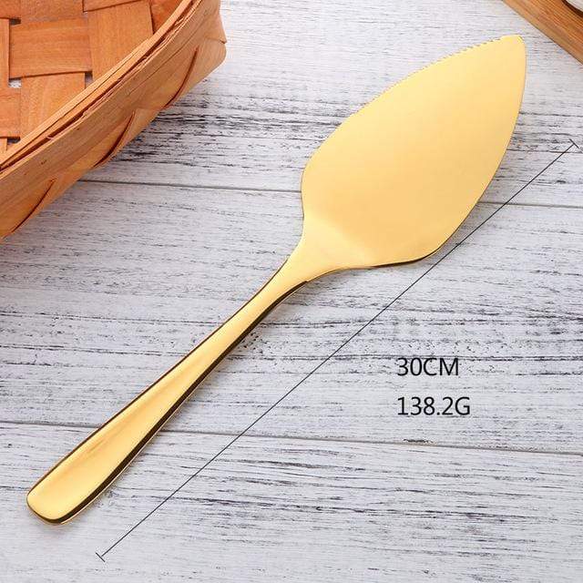 Colorfully Plated Cake Knife for Elegant Desserts Now Gold NALANI