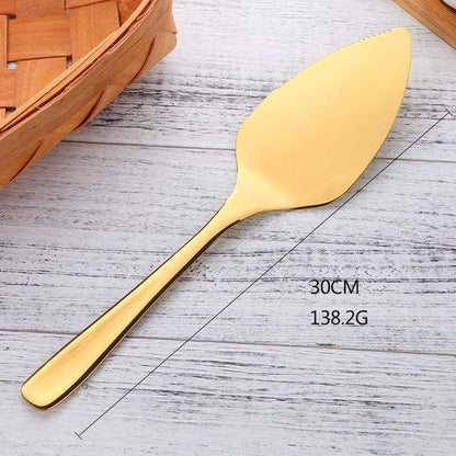 Colorfully Plated Cake Knife for Elegant Desserts Now Gold NALANI