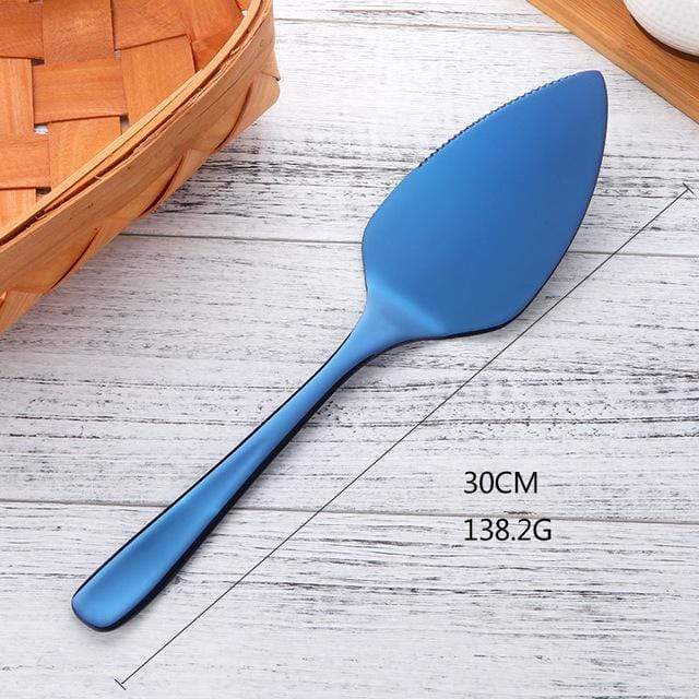 Colorfully Plated Cake Knife for Elegant Desserts Now Blue NALANI
