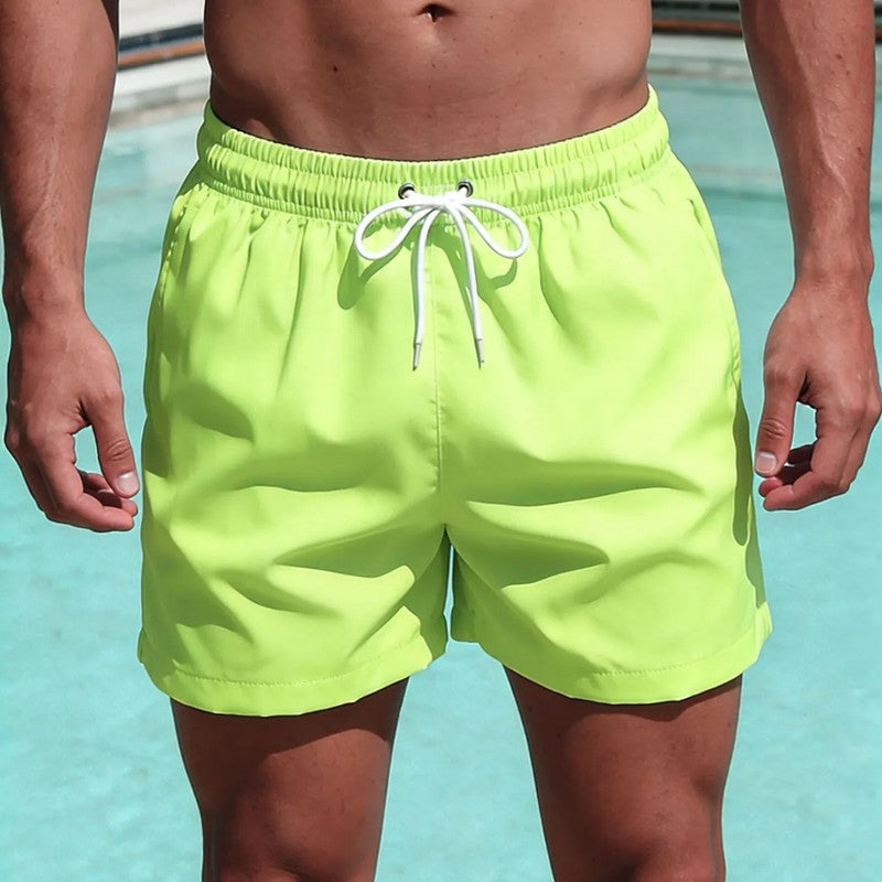 Relaxed Drawstring Quick-Dry Swim Trunks
