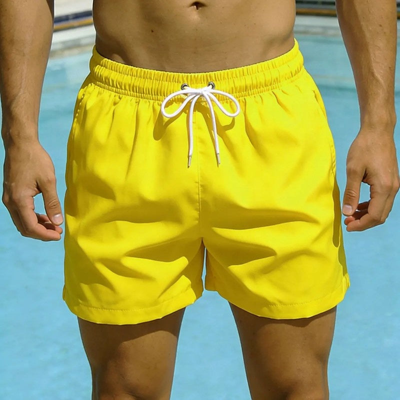 Relaxed Drawstring Quick-Dry Swim Trunks