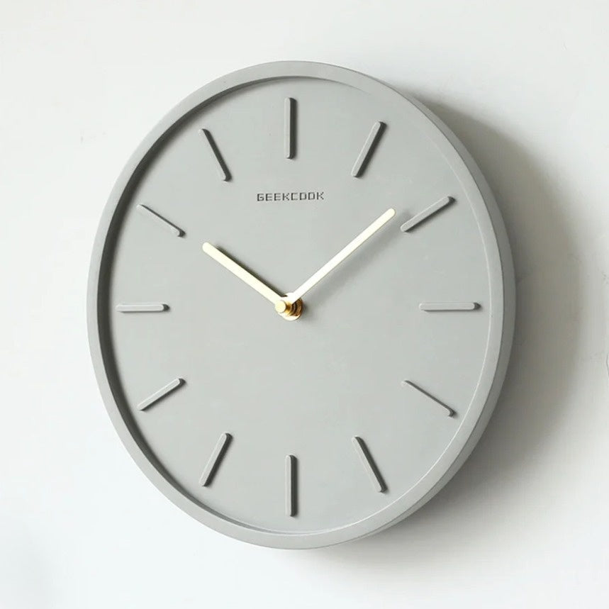 Scandinavian Cement Wall Clock with Metal Pendulum NALANI