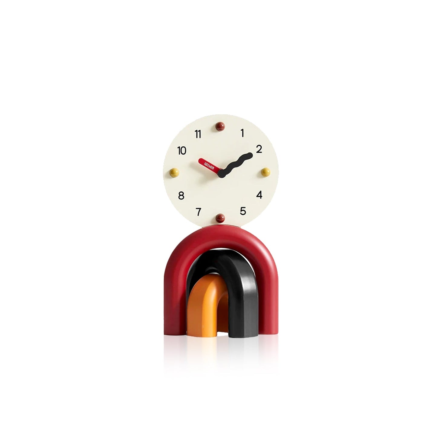 Scandinavian Nordic Art Arch Design Table Clock Glossy Red NALANI