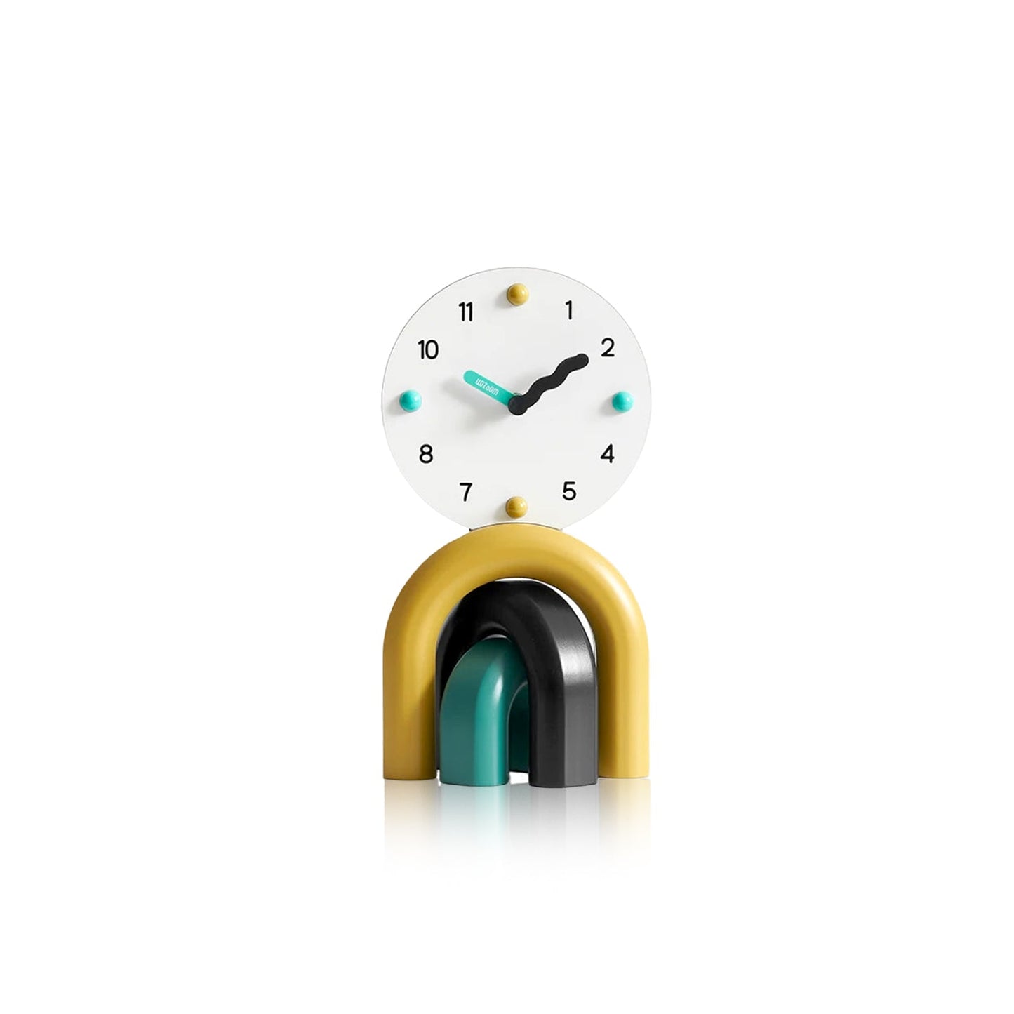 Scandinavian Nordic Art Arch Design Table Clock Glossy Yellow NALANI