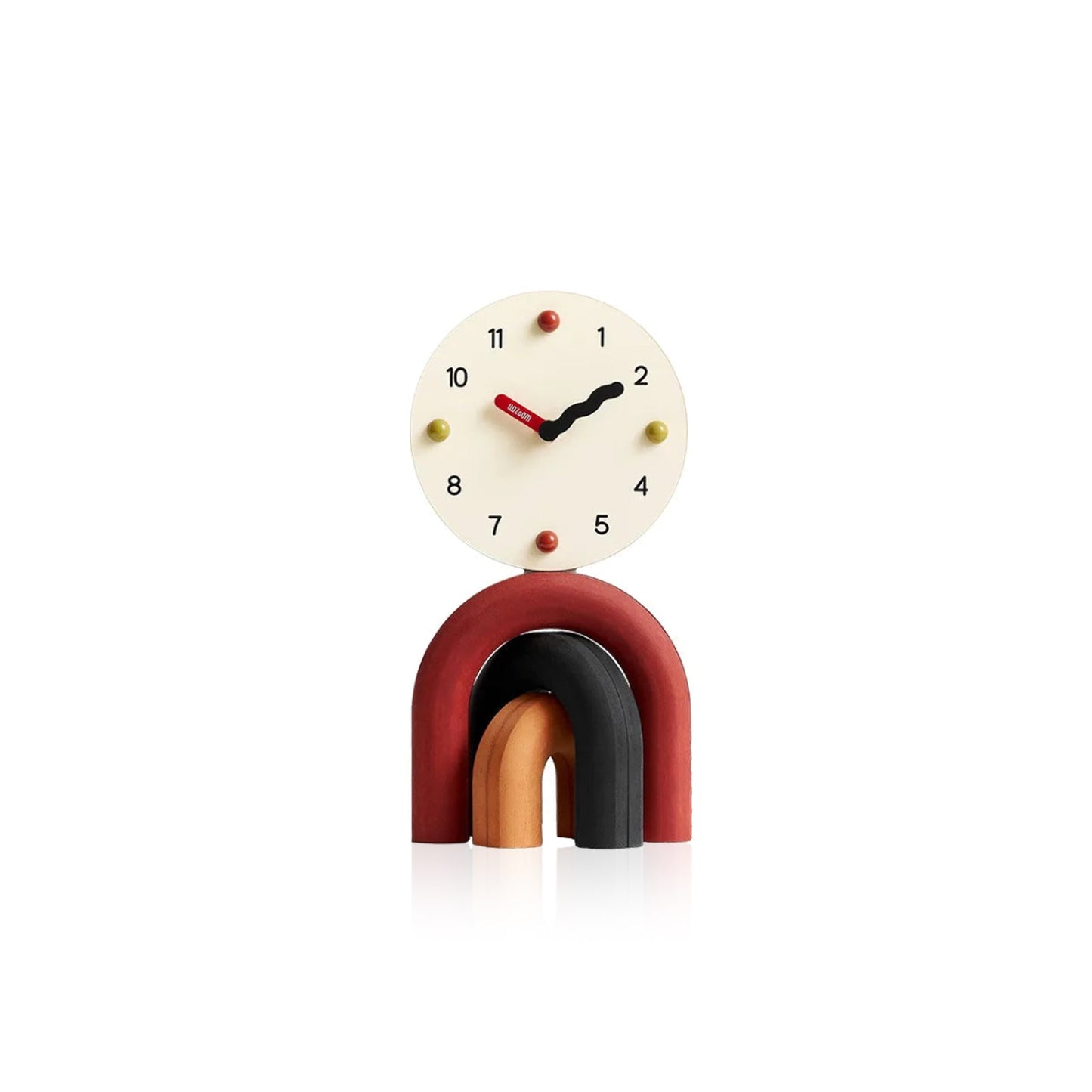 Scandinavian Nordic Art Arch Design Table Clock Matte Red NALANI