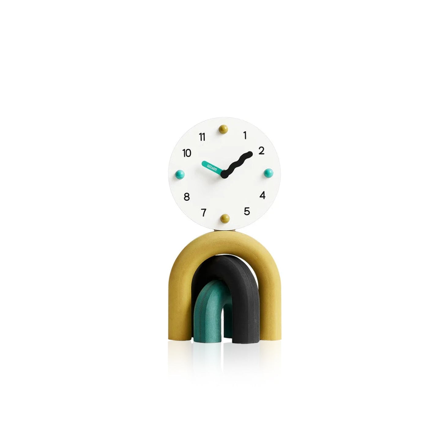 Scandinavian Nordic Art Arch Design Table Clock Matte Yellow NALANI