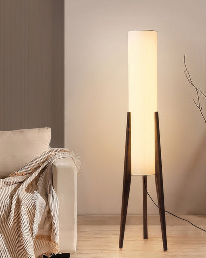 Scandinavian Walnut Floor Lamp – Solid Wood Art Lamp with Dimmable LED NaLani