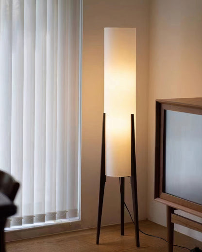 Scandinavian Walnut Floor Lamp – Solid Wood Art Lamp with Dimmable LED NaLani