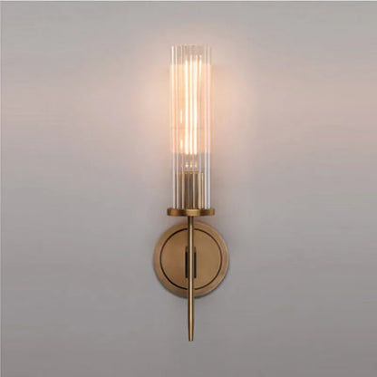 Modern Wall Lamp with Ribbed Glass and Copper Finish NALANI